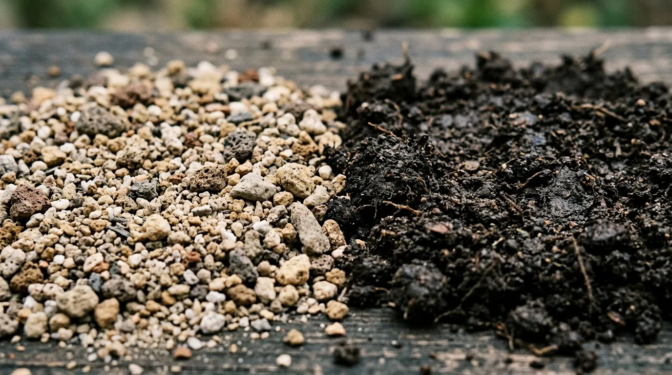 Comparação entre substrato drenante e arenoso e a terra de jardim pesada e compacta